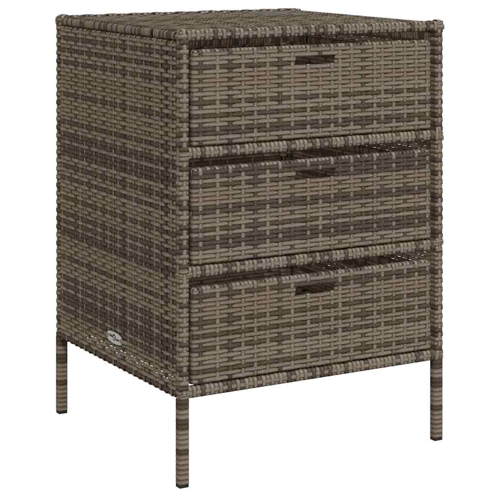 Gartenschrank Grau 55x59x80 cm Poly Rattan