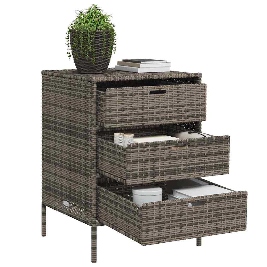 Gartenschrank Grau 55x59x80 cm Poly Rattan