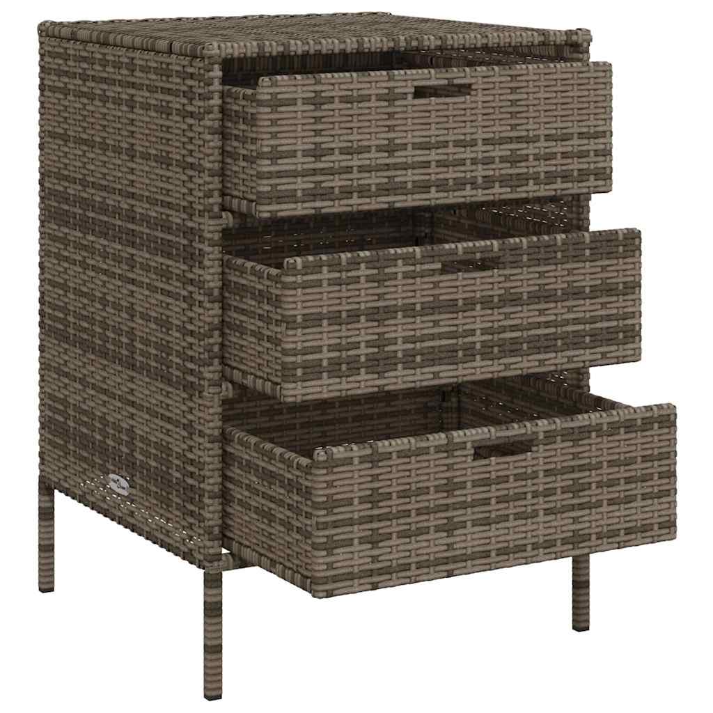 Gartenschrank Grau 55x59x80 cm Poly Rattan