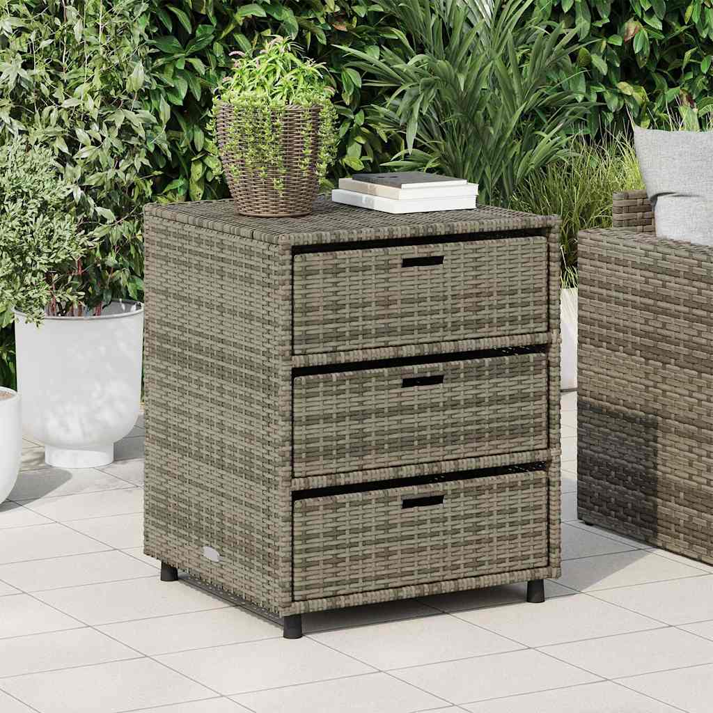 Gartenschrank Grau 55x59x69 cm Poly Rattan