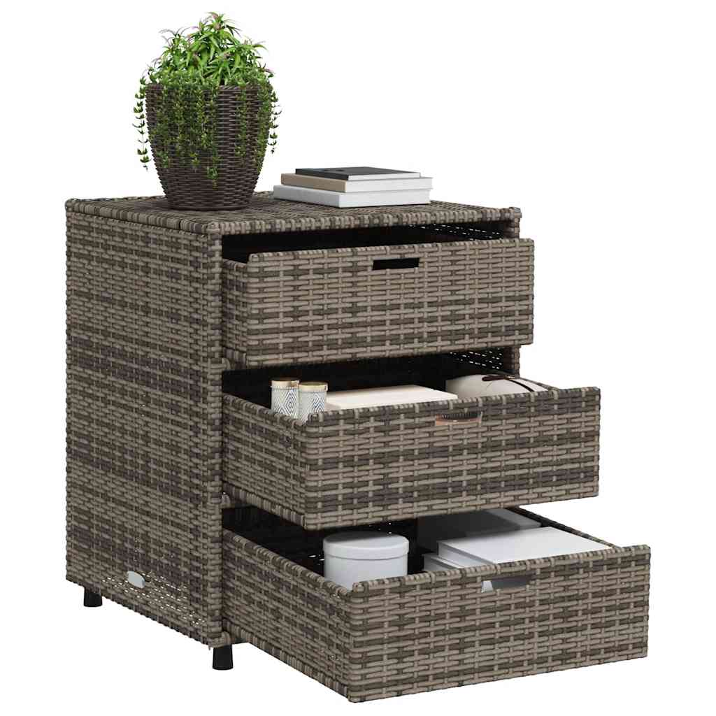 Gartenschrank Grau 55x59x69 cm Poly Rattan