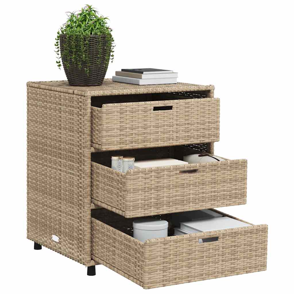 Gartenschrank Beige 55x59x69 cm Poly Rattan