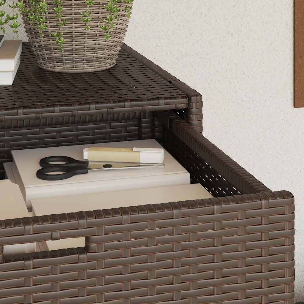 Gartenschrank Braun 55x55x111 cm Poly Rattan