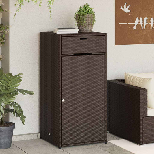 Gartenschrank Braun 55x55x111 cm Poly Rattan