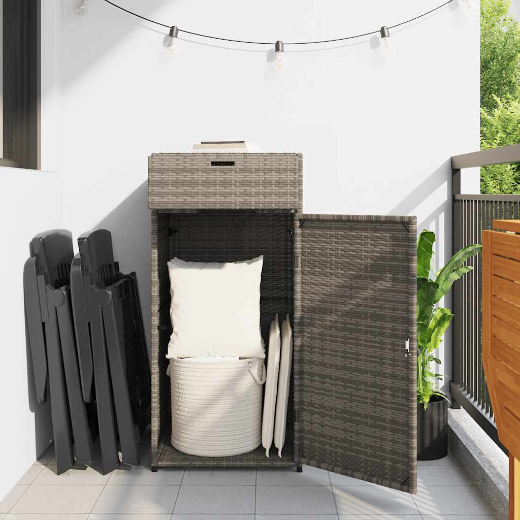 Gartenschrank Grau 55x55x111 cm Poly Rattan
