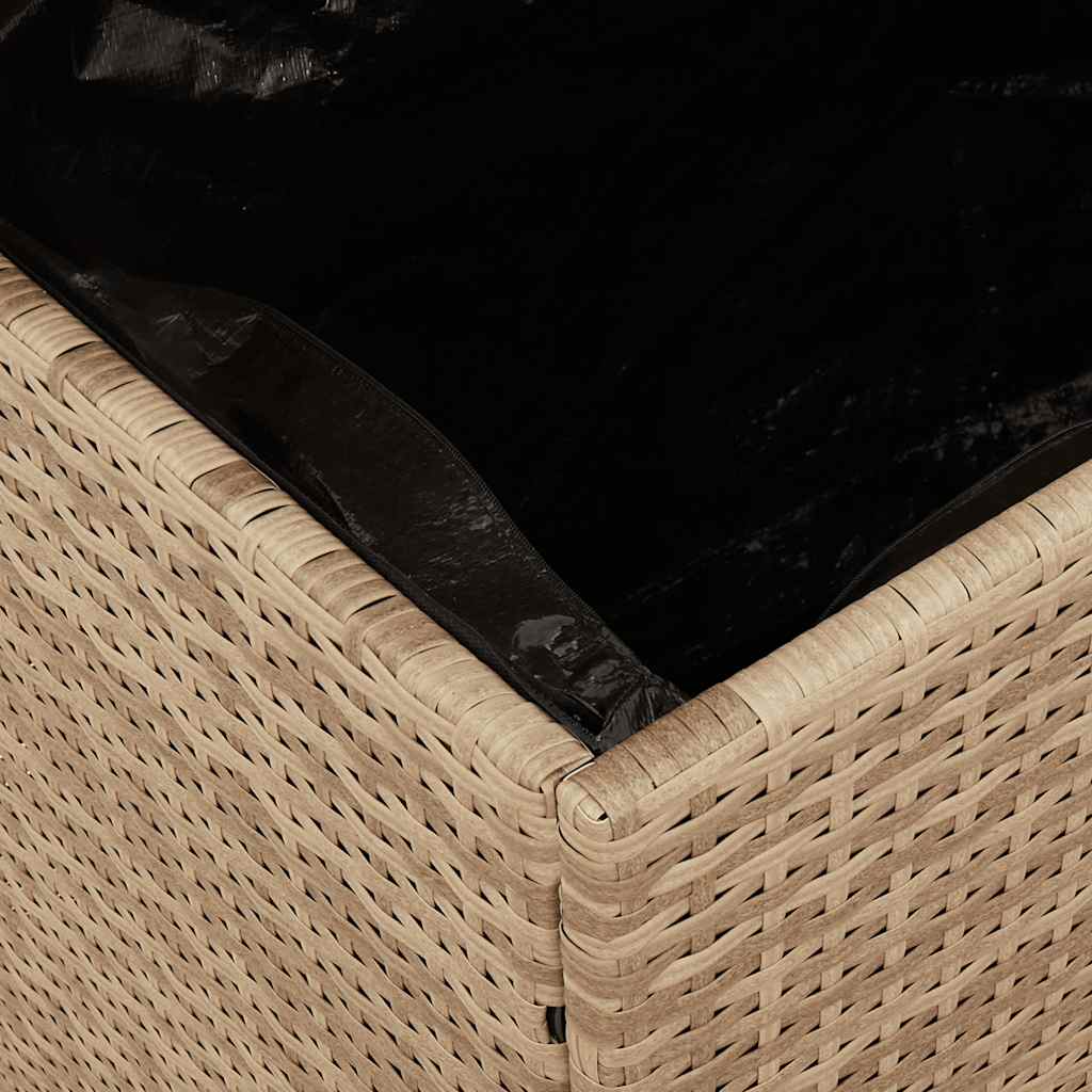 Gartentruhe Beige 110x50x54 cm Poly Rattan Akazienholz