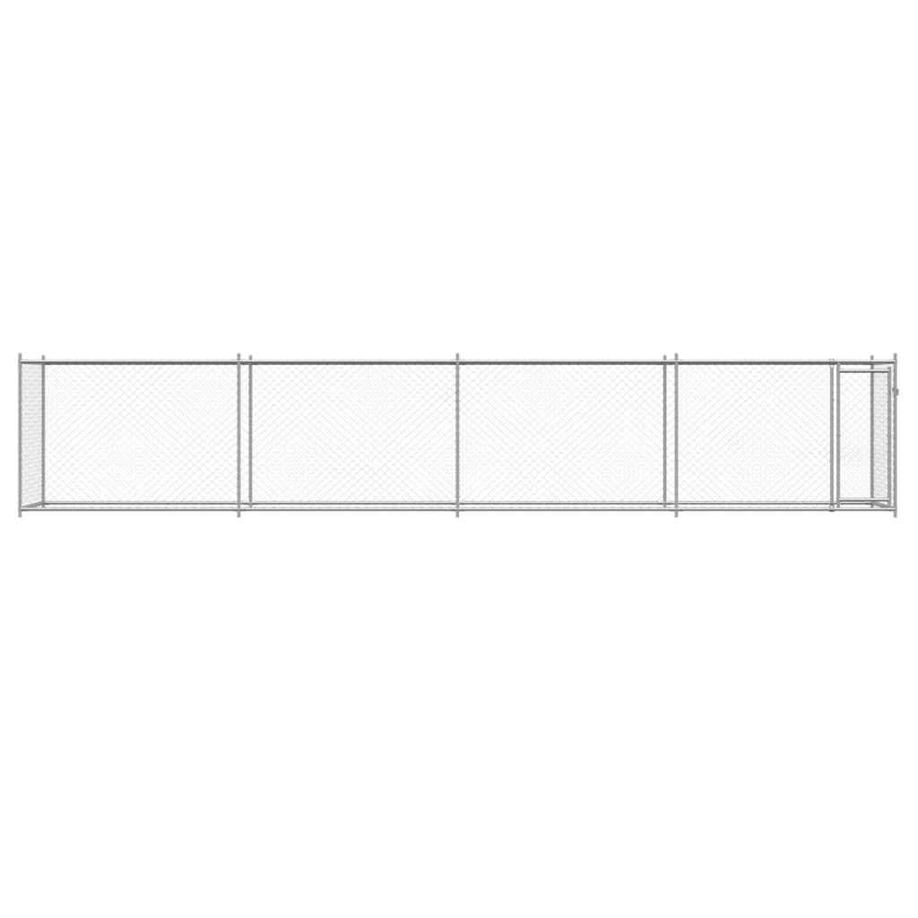 Hundezwinger mit Tür Grau 8x2x1,5 m Verzinkter Stahl