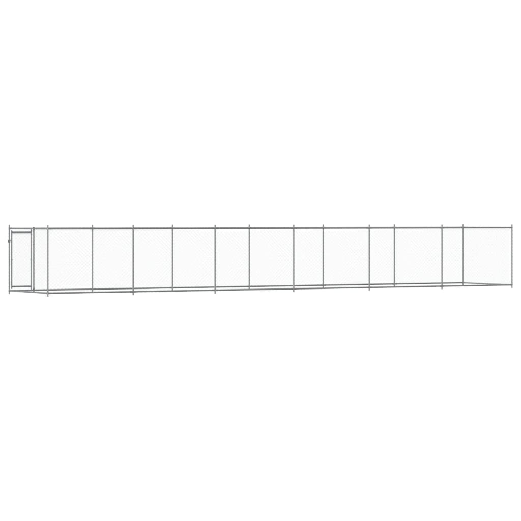 Hundezwinger mit Tür Grau 12x2x1,5 m Verzinkter Stahl