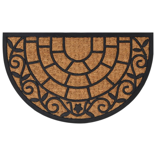 Doormat Half-Round 45x75 cm Rubber and Coir