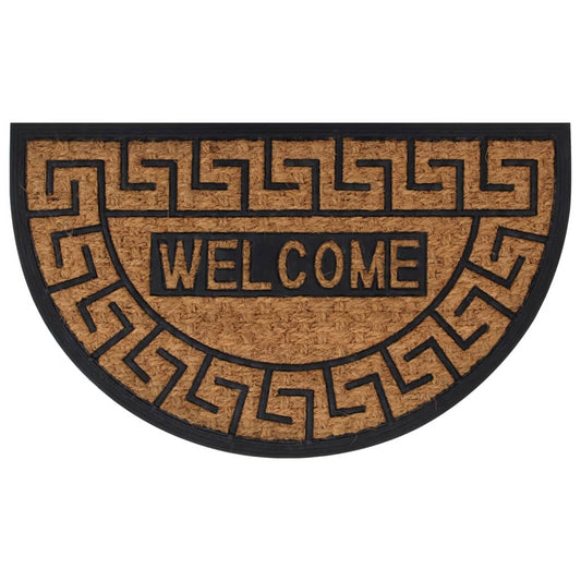 Doormat Half-Round 45x75 cm Rubber and Coir