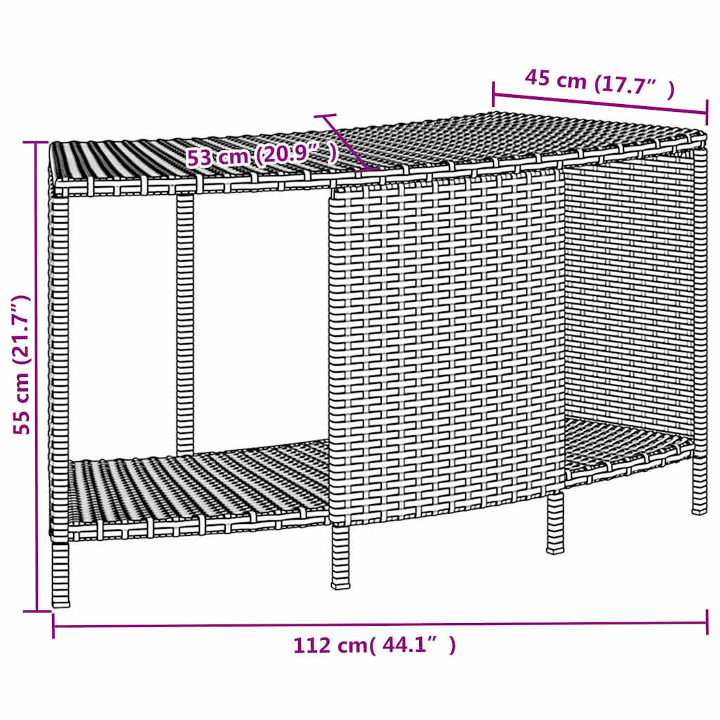 Outdoor-Regale für Whirlpool 2 Stk. Schwarz Poly Rattan