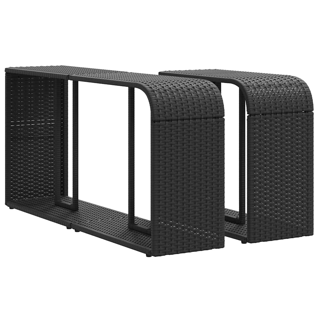 Étagères de rangement 2 pcs Rotin synthétique noir