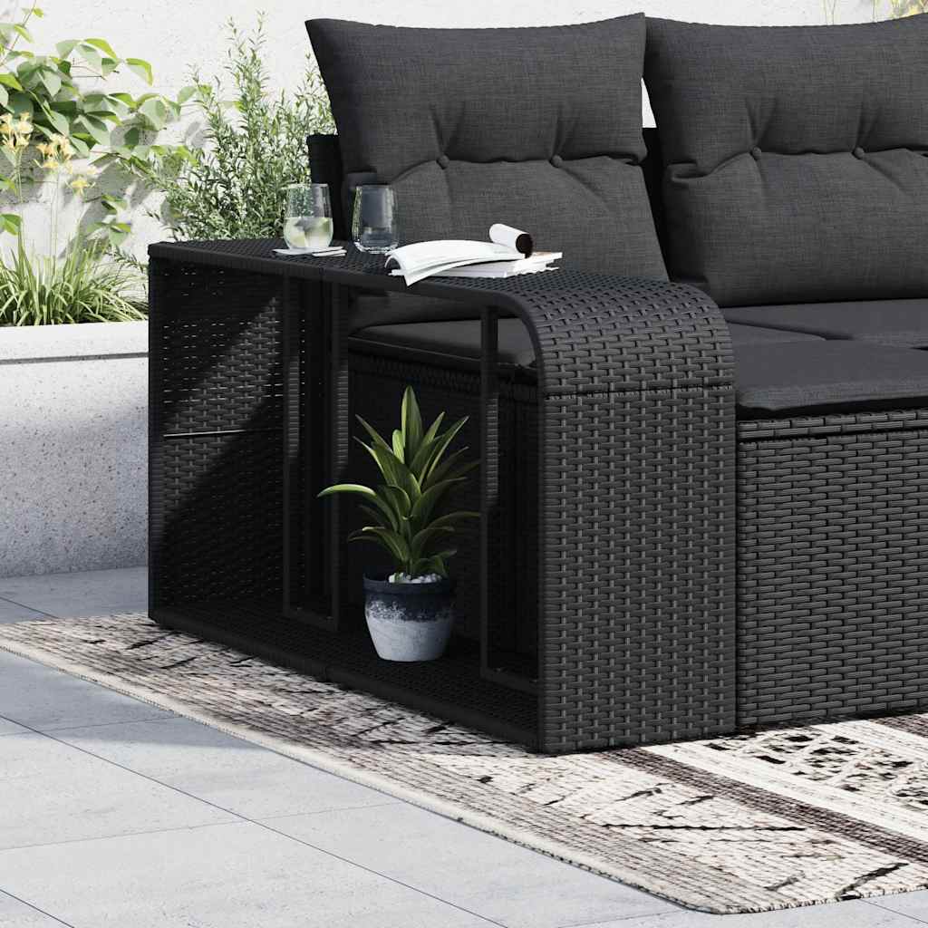 Étagères de rangement 2 pcs Rotin synthétique noir