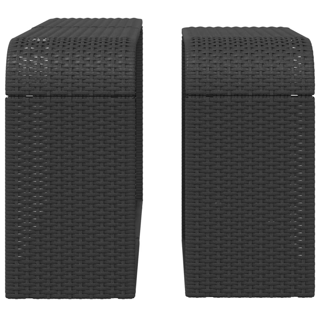Étagères de rangement 2 pcs Rotin synthétique noir