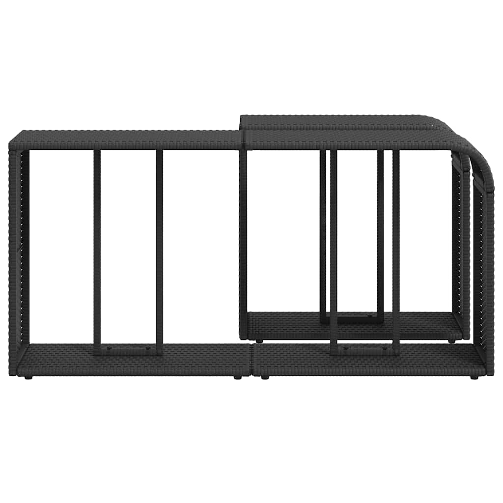 Étagères de rangement 2 pcs Rotin synthétique noir
