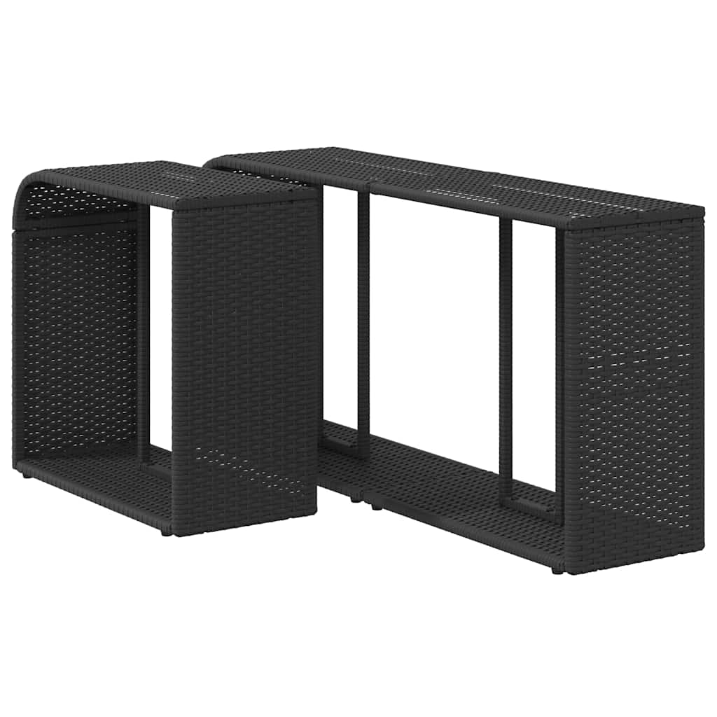 Étagères de rangement 2 pcs Rotin synthétique noir