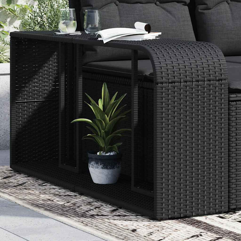 Étagères de rangement 2 pcs Rotin synthétique noir