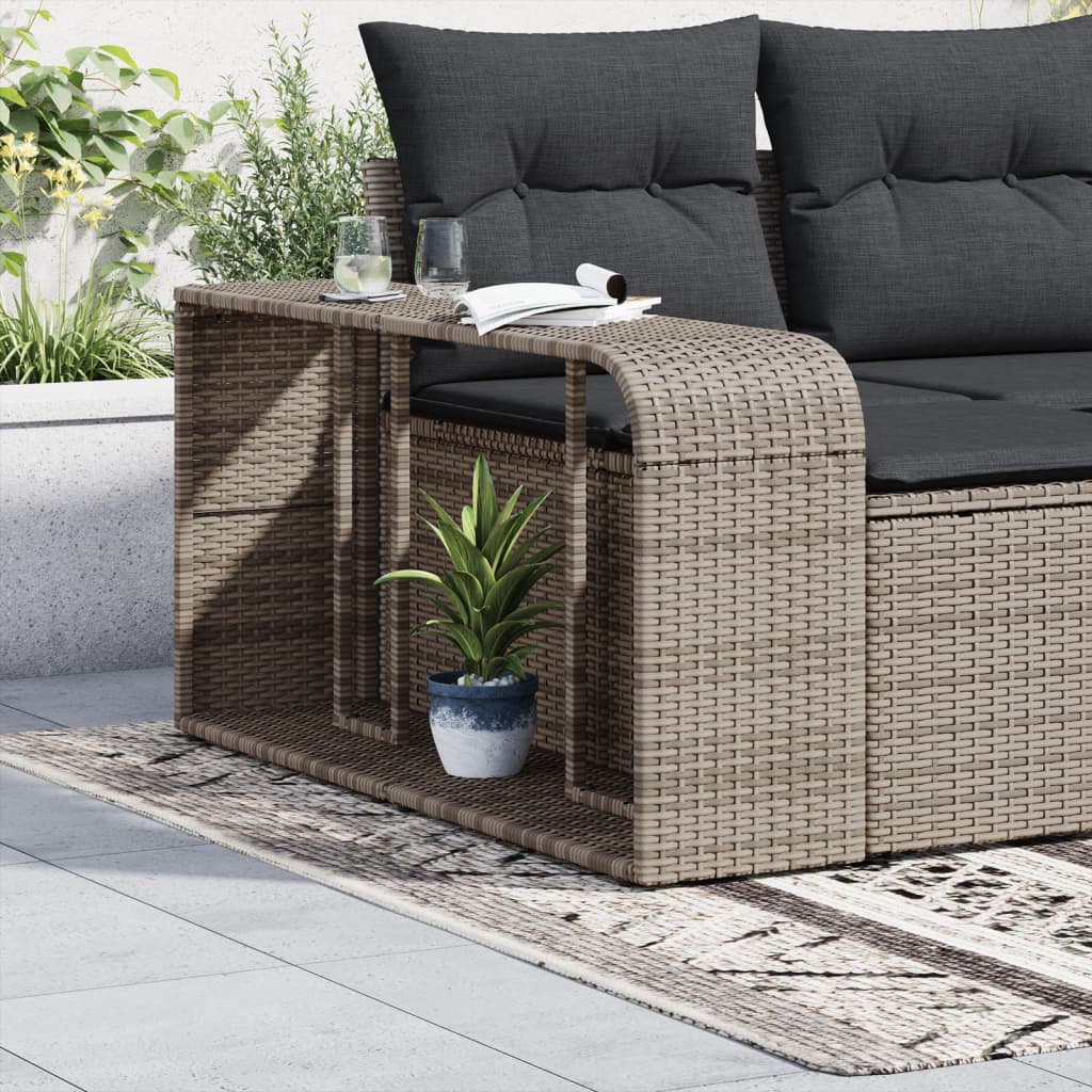 Étagères extérieures 2 pces gris poly rotin