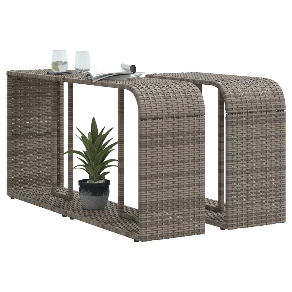 Étagères extérieures 2 pces gris poly rotin