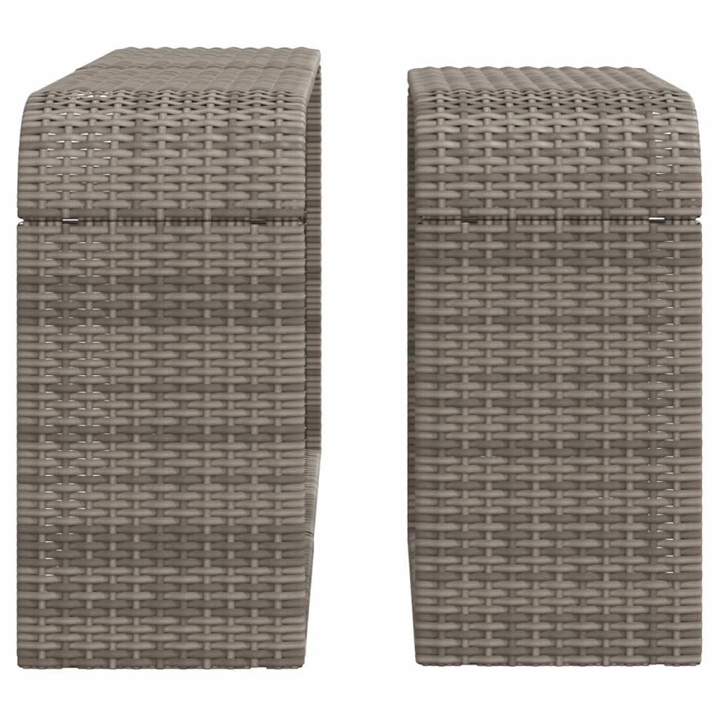 Étagères extérieures 2 pces gris poly rotin