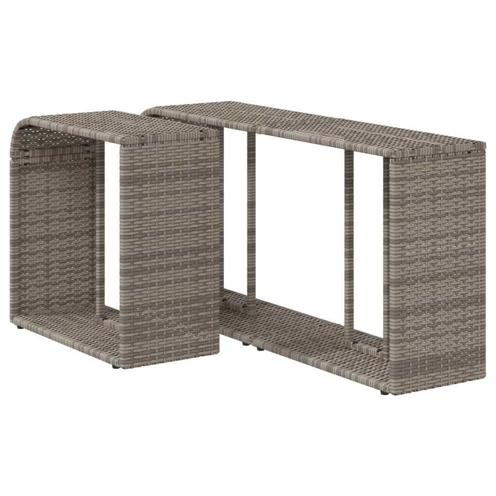 Étagères extérieures 2 pces gris poly rotin