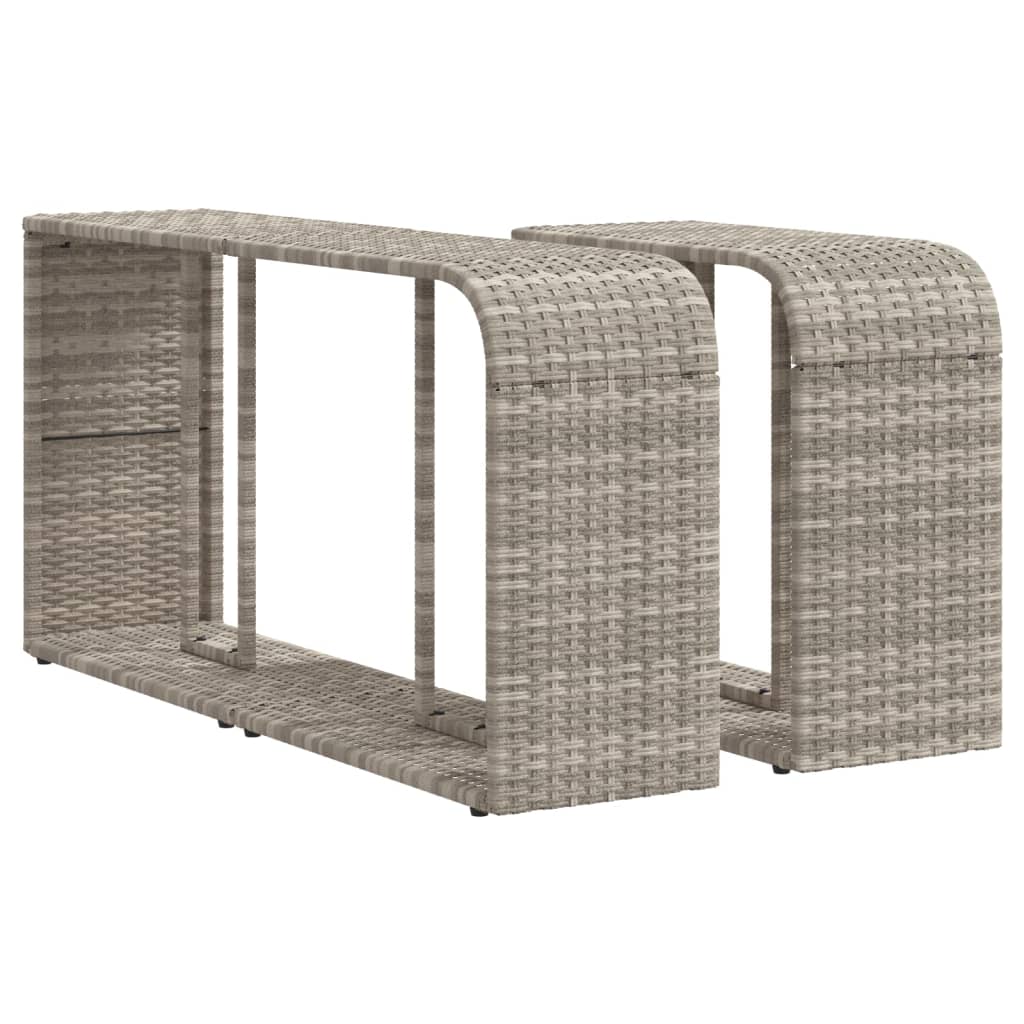 Étagères d'extérieur 2 pcs Gris clair Résine tressée
