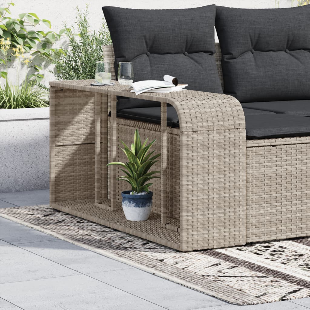 Étagères d'extérieur 2 pcs Gris clair Résine tressée