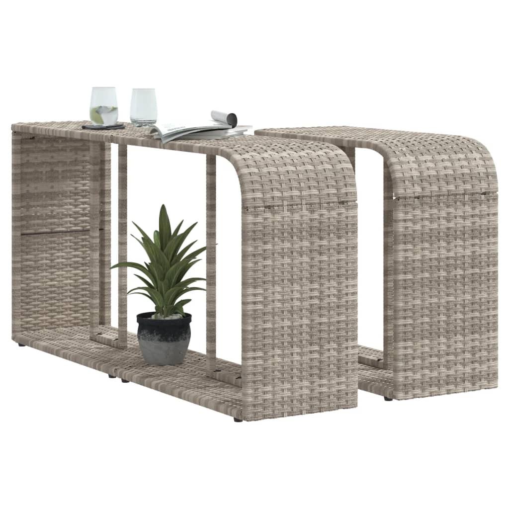 Étagères d'extérieur 2 pcs Gris clair Résine tressée
