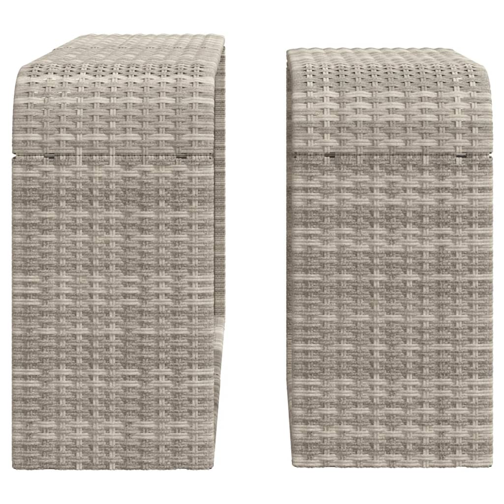 Étagères d'extérieur 2 pcs Gris clair Résine tressée
