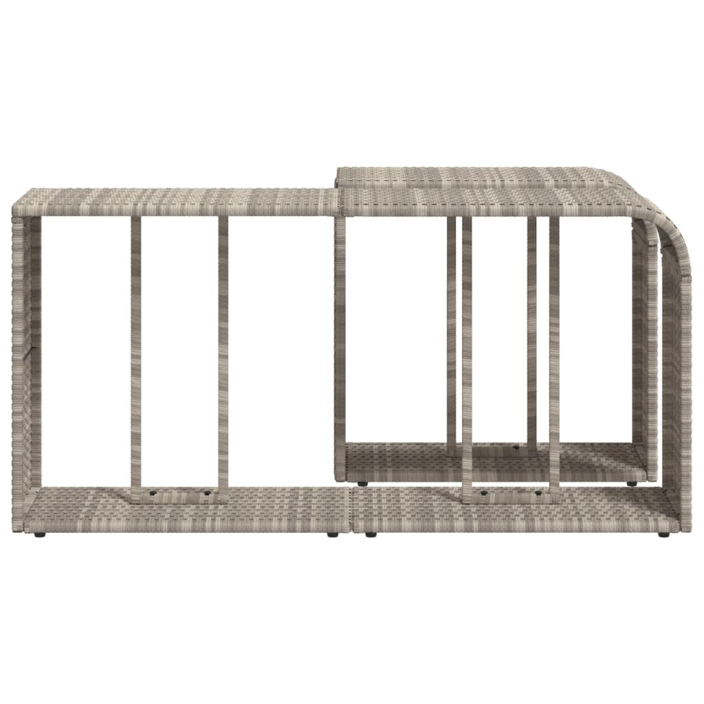 Étagères d'extérieur 2 pcs Gris clair Résine tressée