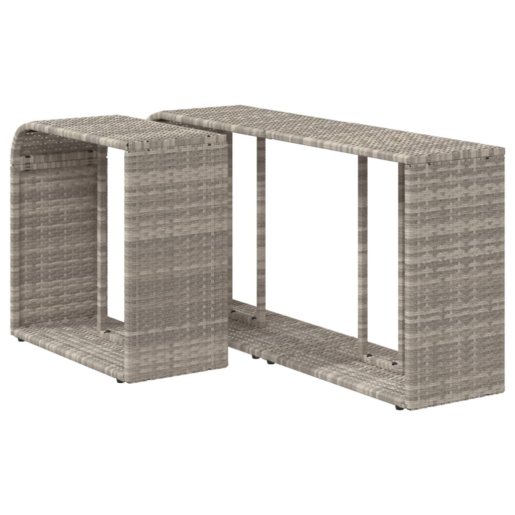 Étagères d'extérieur 2 pcs Gris clair Résine tressée