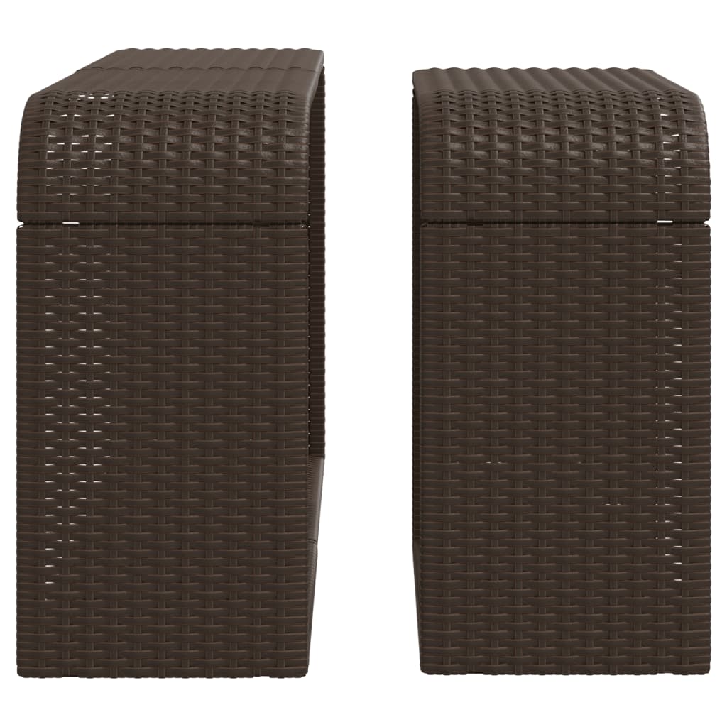 Outdoor Shelves 2 Pcs. Brown Poly Rattan