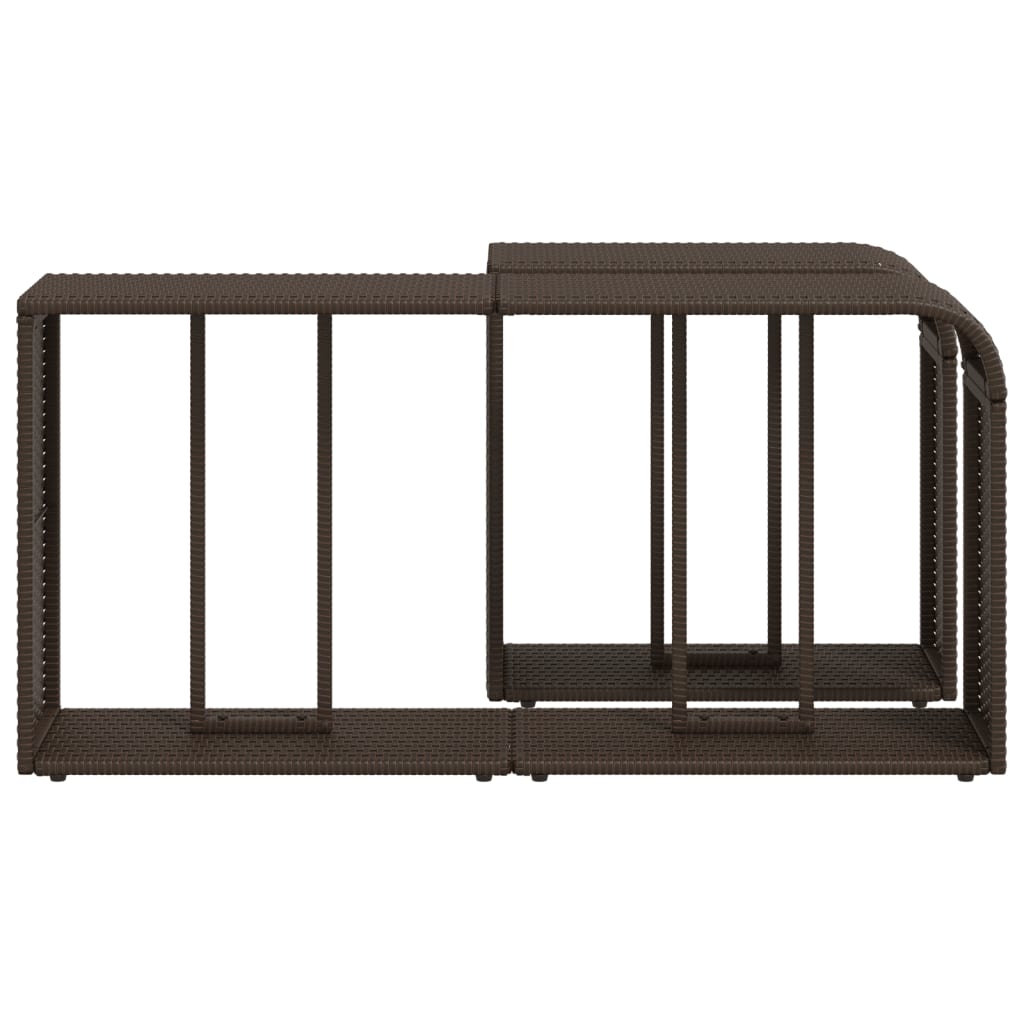 Outdoor Shelves 2 Pcs. Brown Poly Rattan