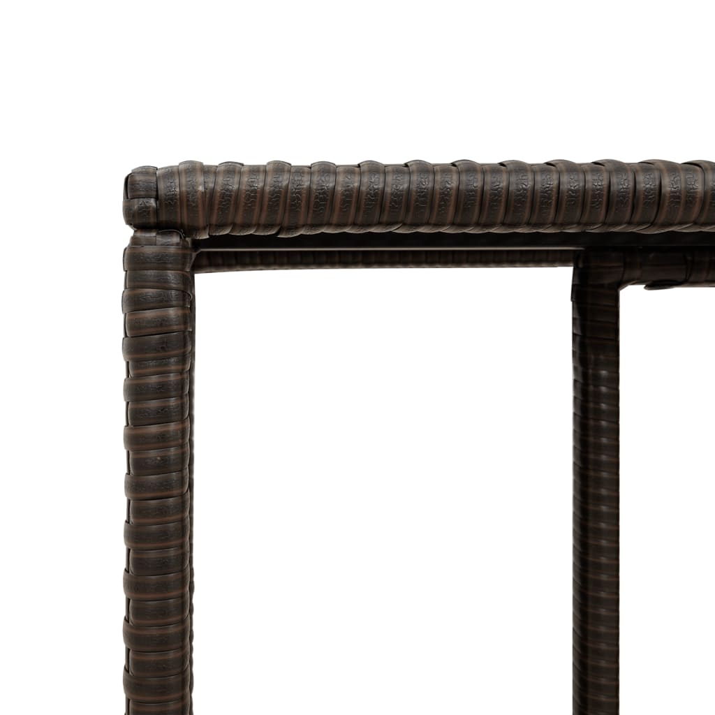 Outdoor Shelves 2 Pcs. Brown Poly Rattan