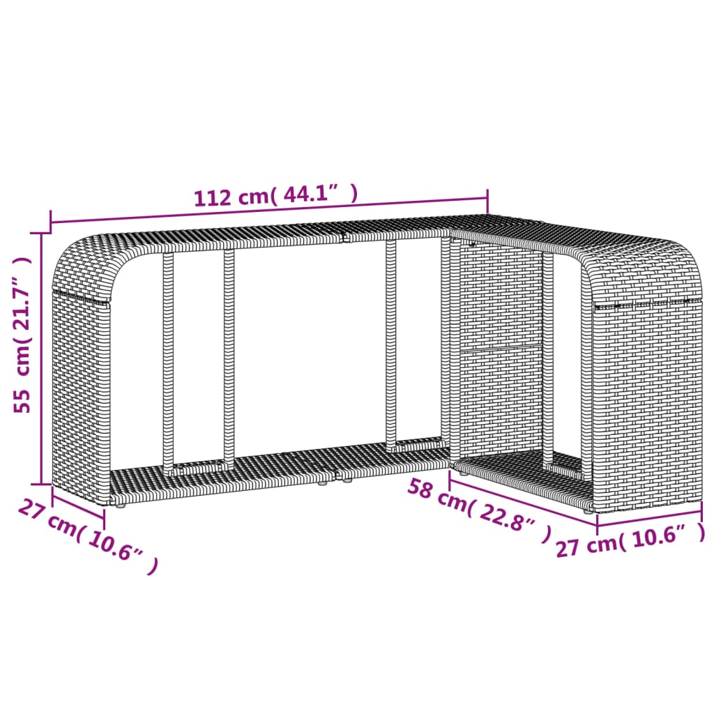 Outdoor Shelves 2 Pcs. Brown Poly Rattan