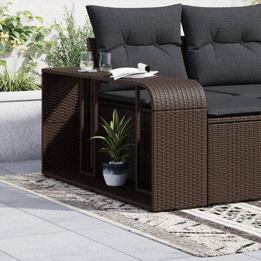Outdoor Shelves 2 Pcs. Brown Poly Rattan
