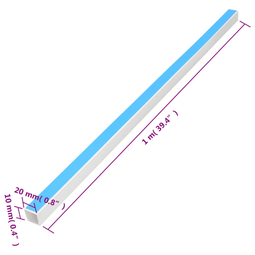 Goulotte auto-adhésive 20x10 mm 30 m PVC