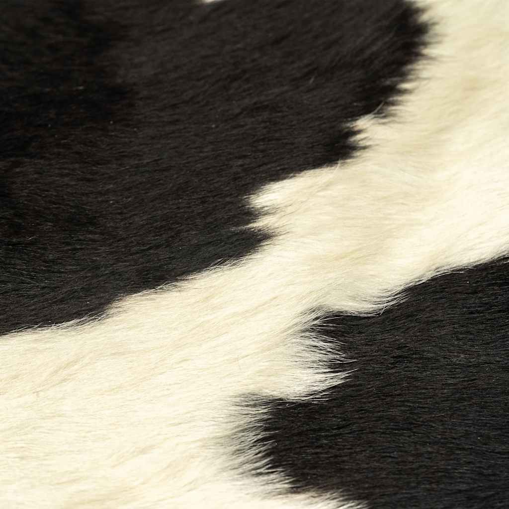 Teppich Echtes Rindsleder Schwarz und Weiß 180x220 cm