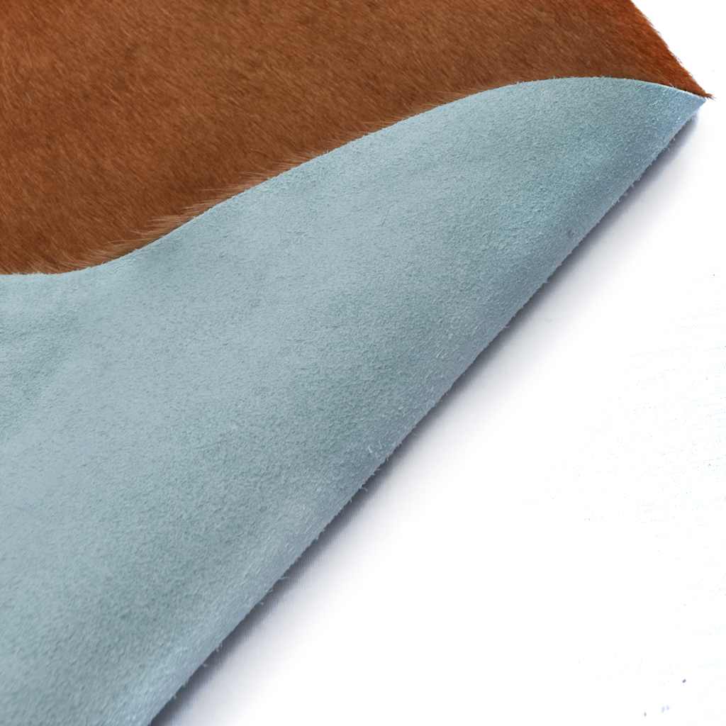 Tapis en véritable cuir de vachette marron et blanc 180x220 cm