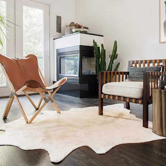 Rug Genuine Cowhide Beige 180x220 cm