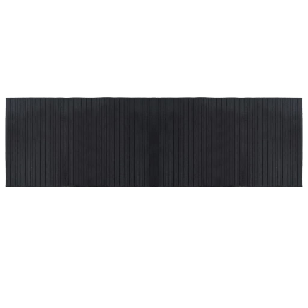Teppich Rechteckig Schwarz 60x200 cm Bambus
