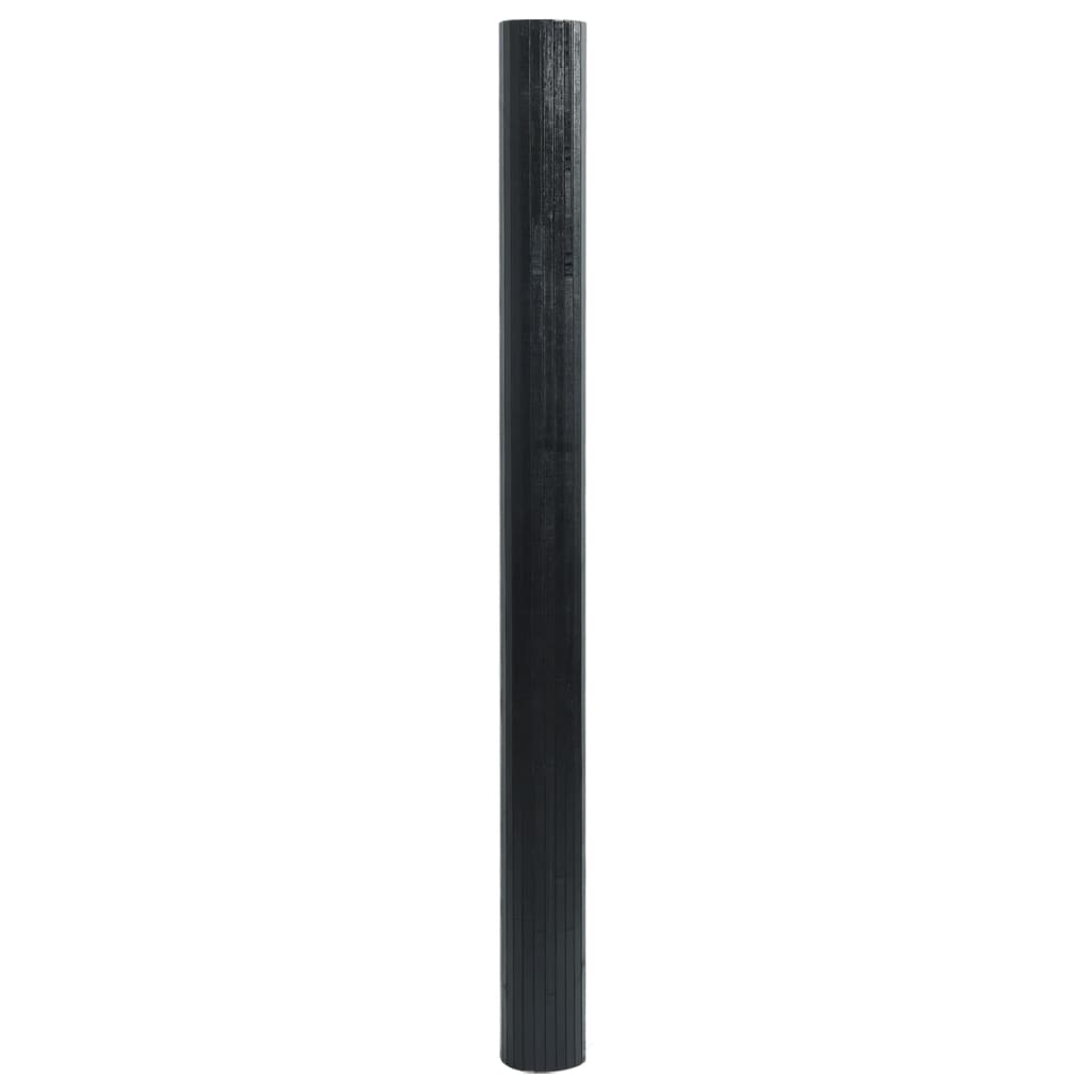 Teppich Rechteckig Schwarz 60x200 cm Bambus