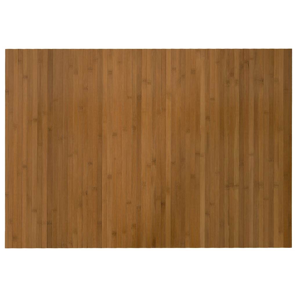 Tapis rectangulaire marron 70x100 cm bambou