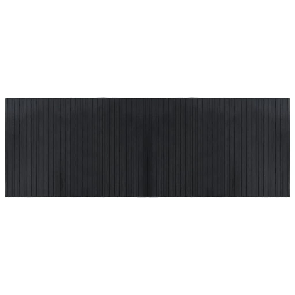 Tapis Rectangulaire Noir 70x200 cm Bambou