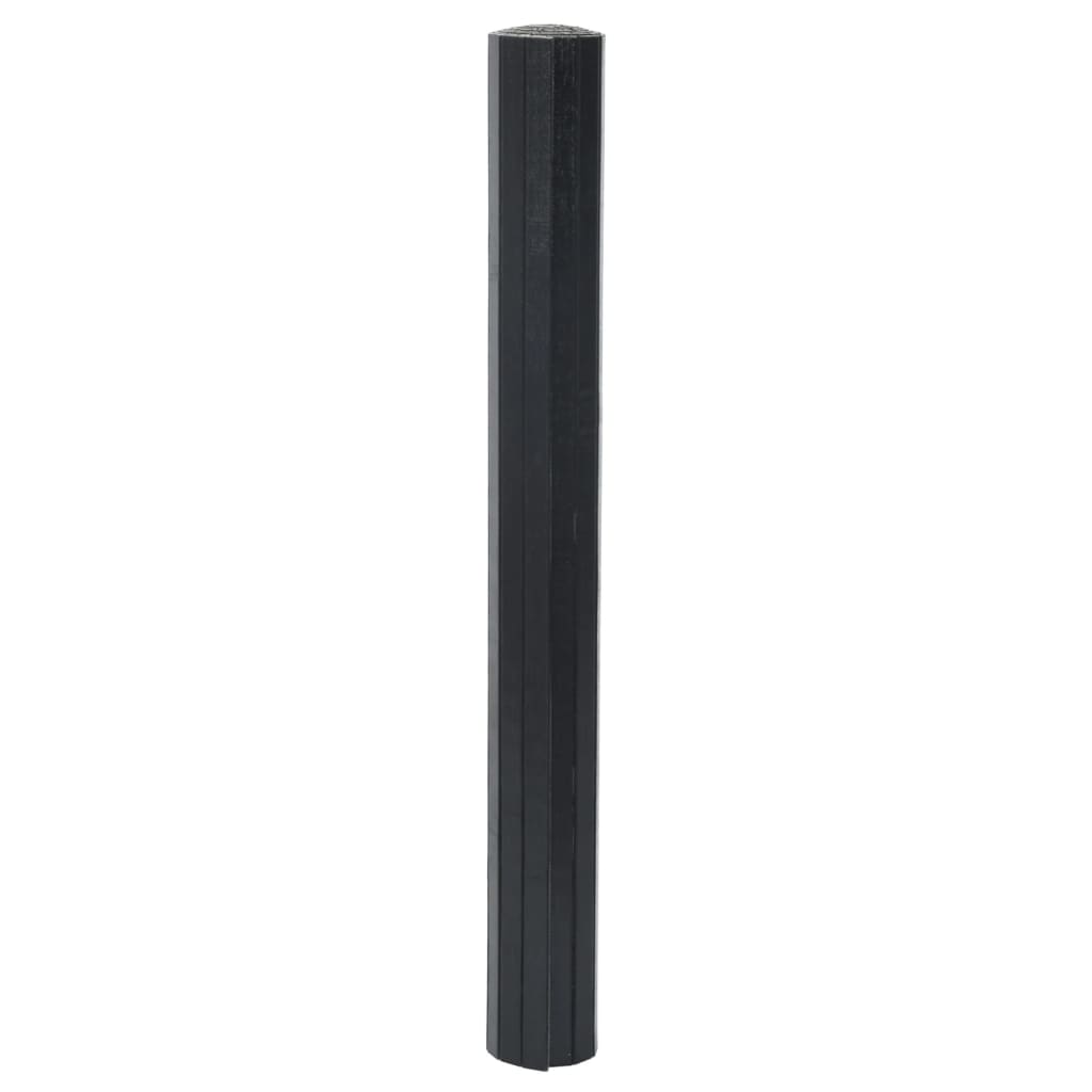 Tapis Rectangulaire Noir 70x200 cm Bambou