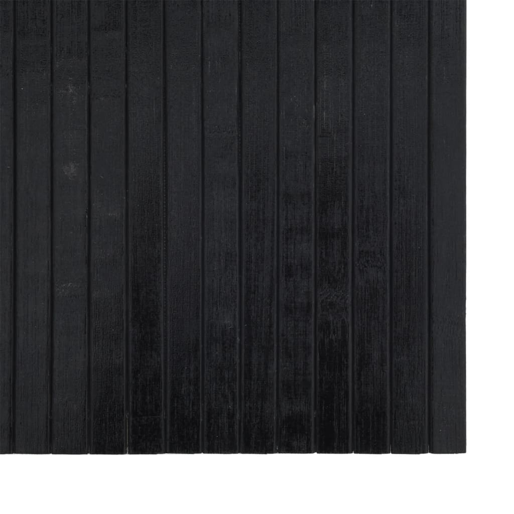 Tapis Rectangulaire Noir 70x200 cm Bambou