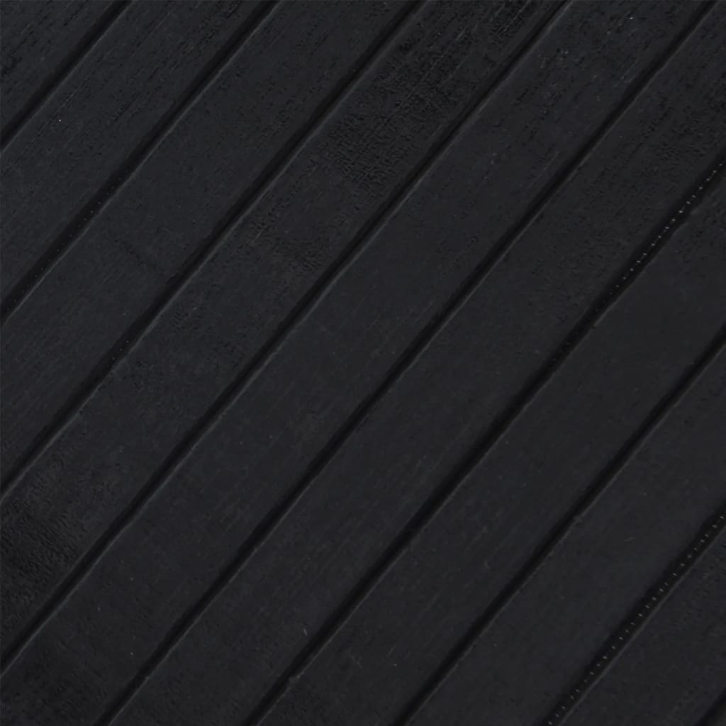 Tapis Rectangulaire Noir 70x200 cm Bambou