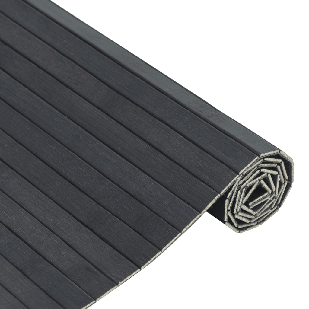 Tapis rectangulaire gris 70x300 cm Bambou