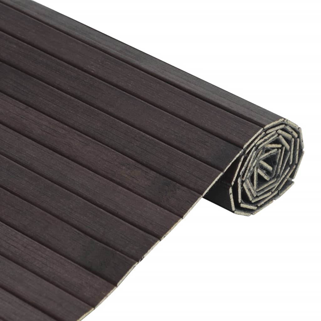 Tapis Rectangulaire Marron Foncé 70x300 cm Bambou