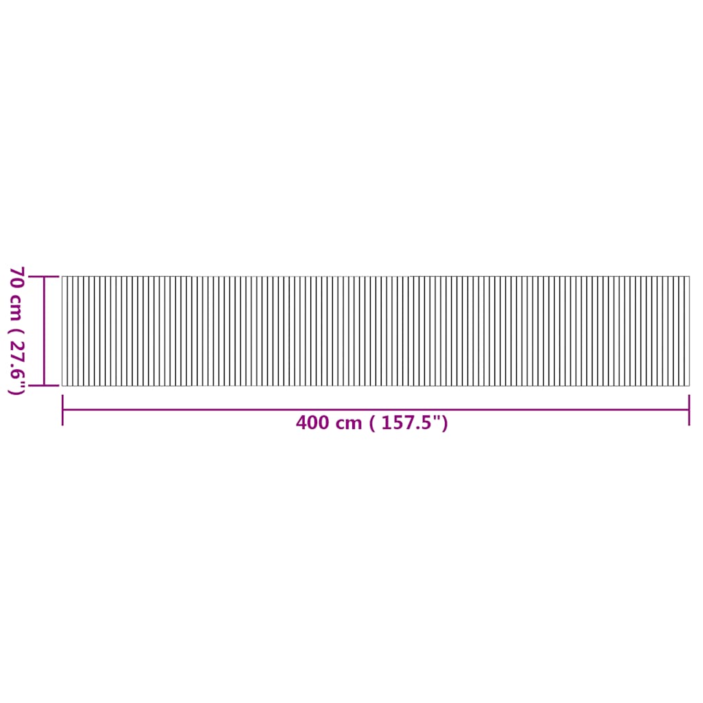 Tapis rectangulaire Naturel 70x400 cm Bambou
